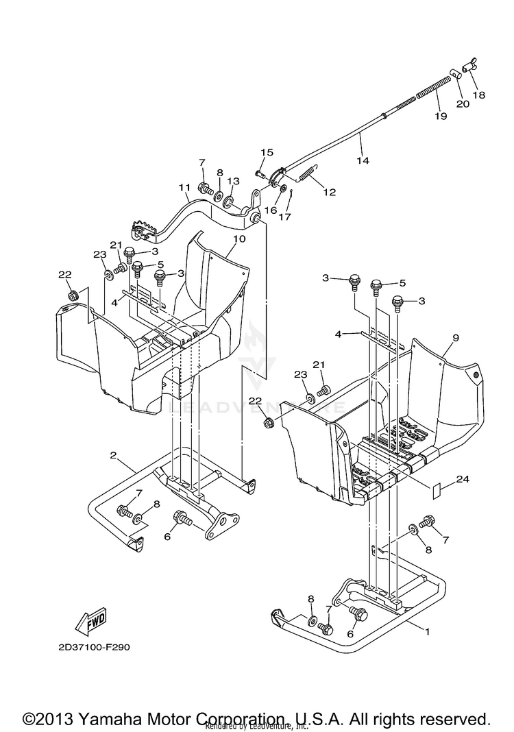 Stand Footrest GRIZZLY 80 - YFM80GW - 2007 Schematic