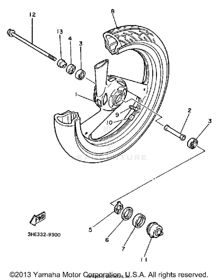 Front Wheel FZR600AC - 1990 Schematic