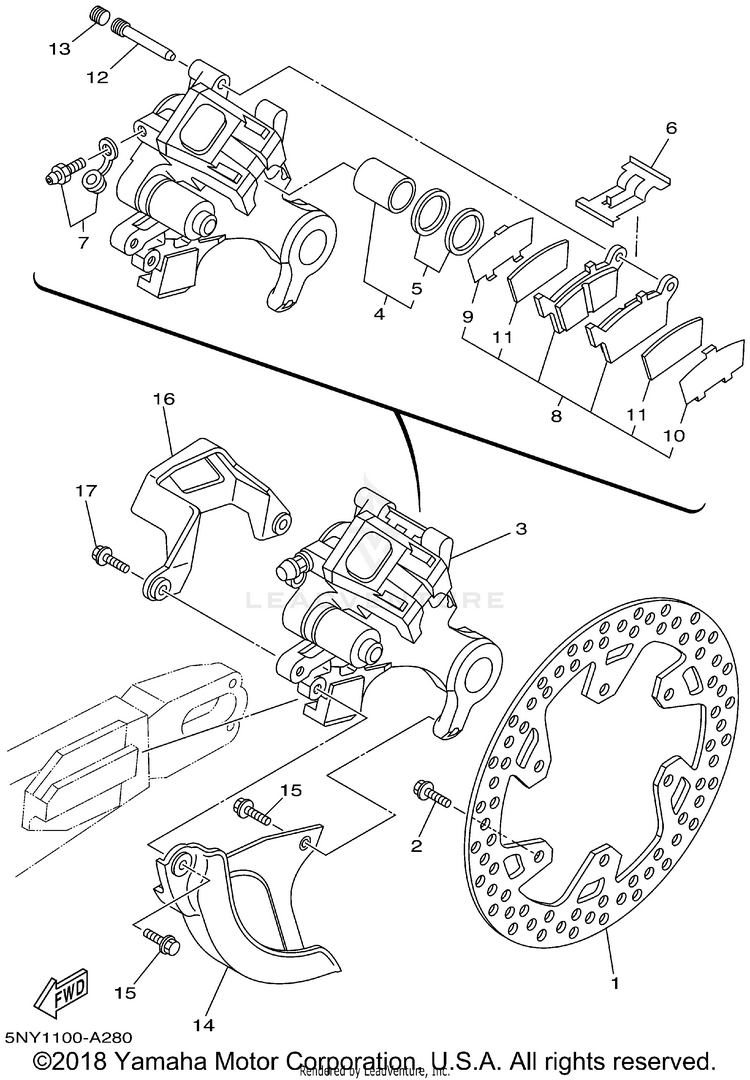 Rear Brake Caliper Schematic