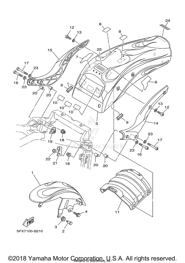Fender XV1700 ROAD STAR WARRIOR (CA Ed.) - XV1700PCRC-B - 2003 Schematic