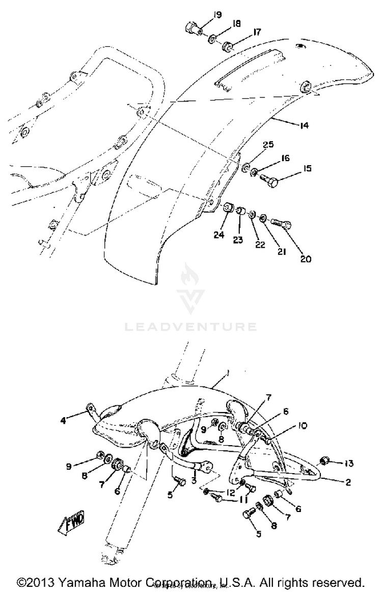 Front Fender - Rear Fender (Rt1, Rt1b) Schematic