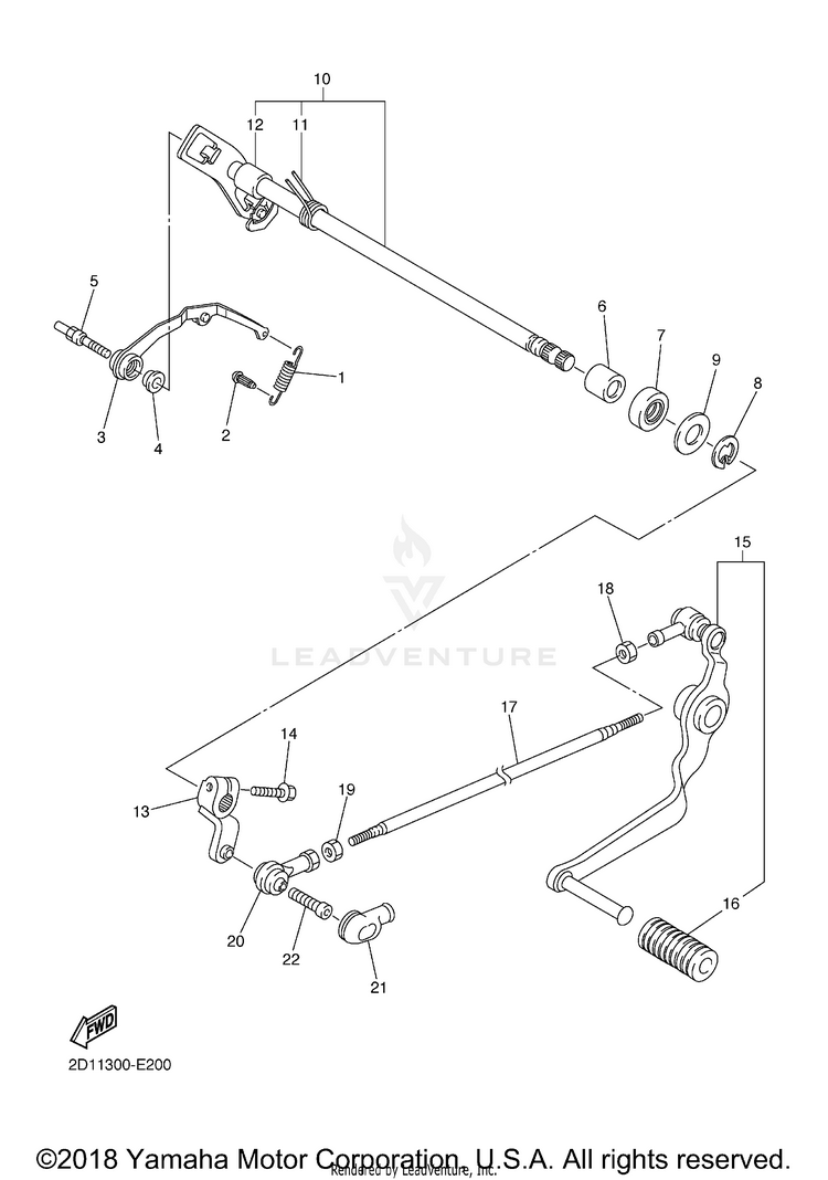 Shift Shaft FZ1 - FZS10ZCB - 2010 Schematic