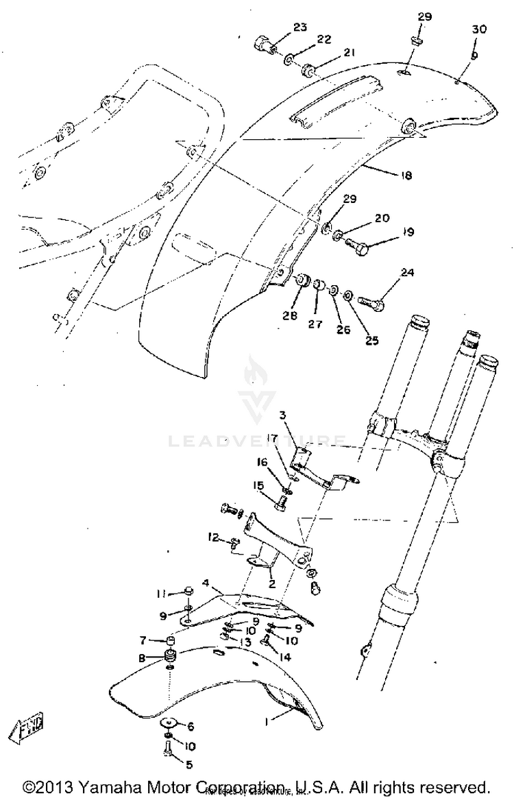 Front Fender - Rear Fender (Rt1m, Rt1mx) Schematic