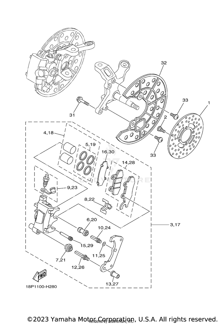 Front Brake Caliper Schematic
