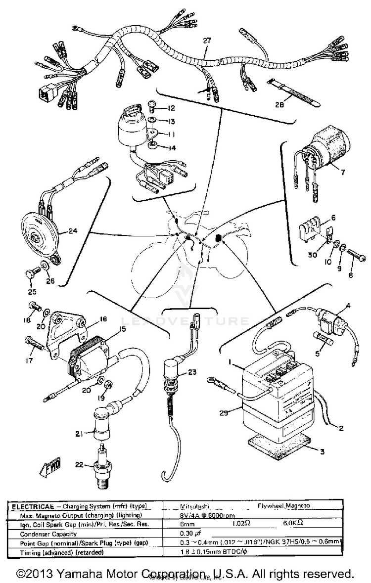 Electrical GT80B - 1975 Schematic
