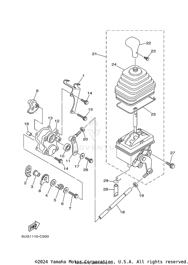 Shift Shaft RHINO 660 - YXR660FAS - 2004 Schematic