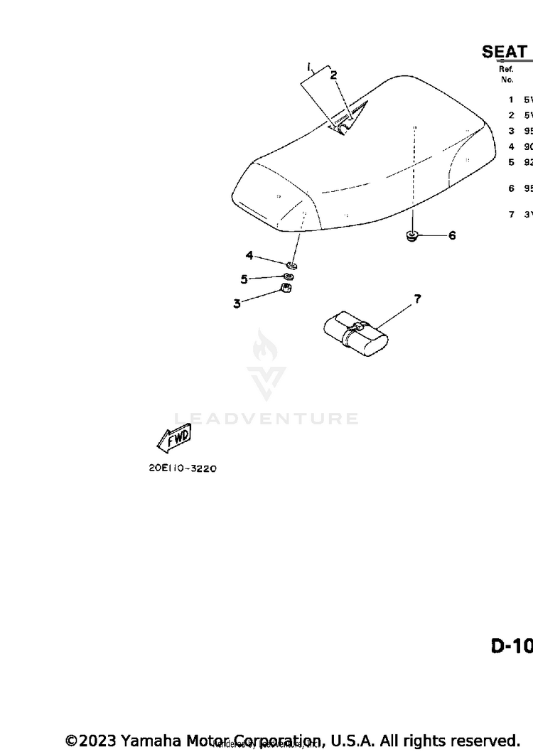Seat Schematic