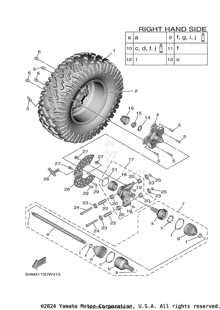 Rear Wheel 2 WOLVERINE RMAX 2 - YXE10WPAMS - 2021 Schematic