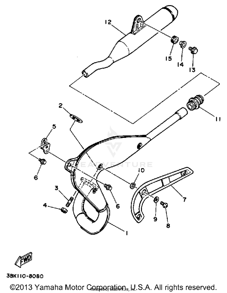 Exhaust ENDURO - DT50A - 1990 Schematic