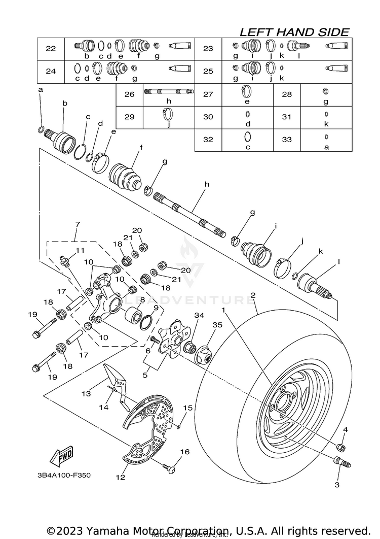 Rear Wheel GRIZZLY 700 SPECIAL EDITION-SILVER - YFM7FGPSEW - 2007 Schematic