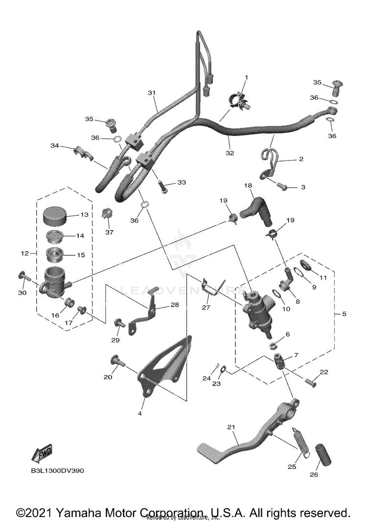 Rear Master Cylinder Schematic