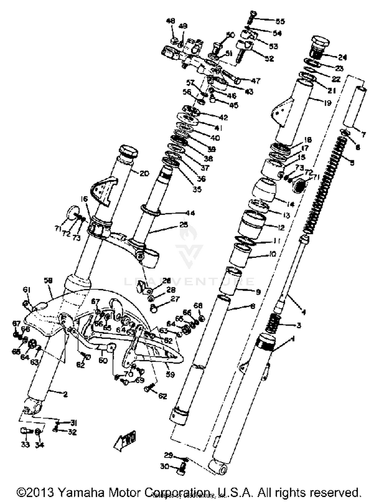Front Fork - Front Fender Schematic