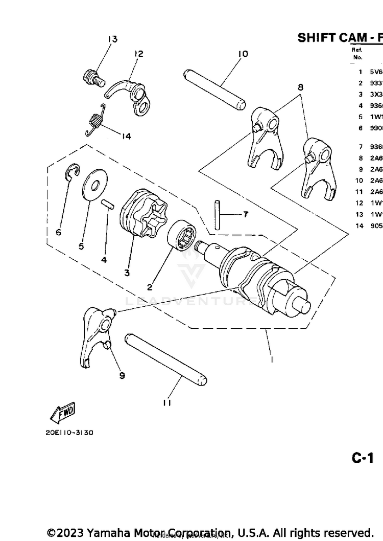 Shift Cam - Fork Schematic