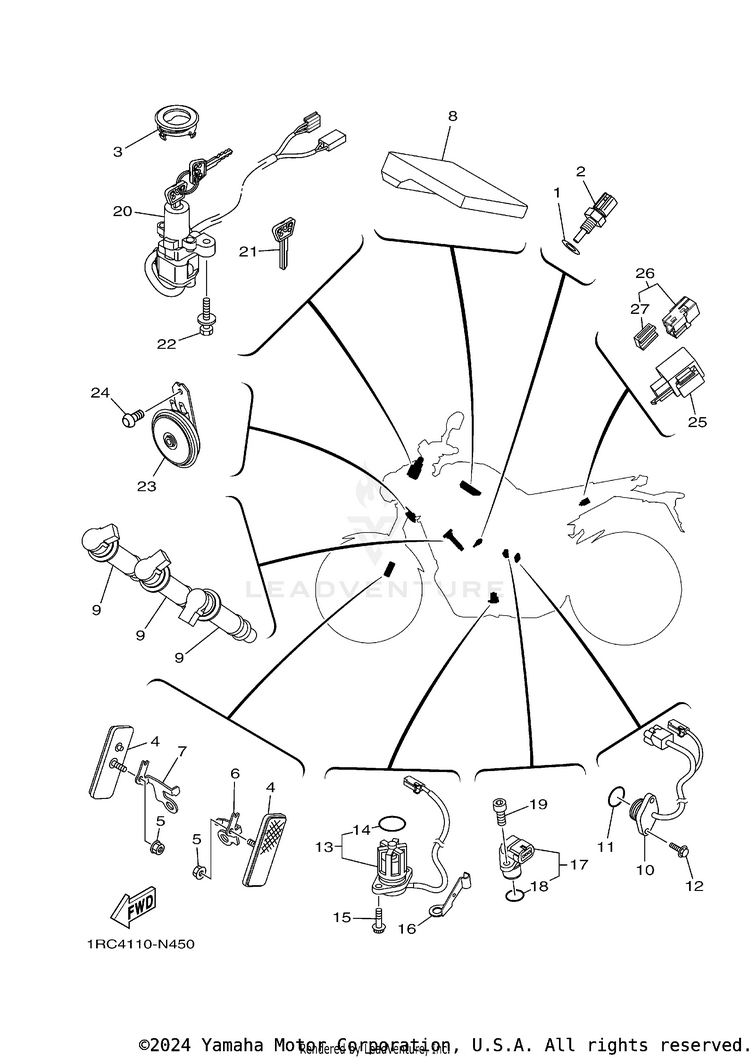 Electrical 2 FZ09 CA - FZ09FCGY - 2015 Schematic