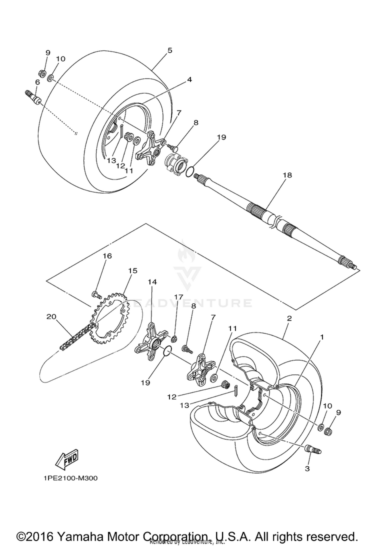 Rear Wheel RAPTOR 700R SPECIAL EDITION - YFM7RSEDB - 2013 Schematic