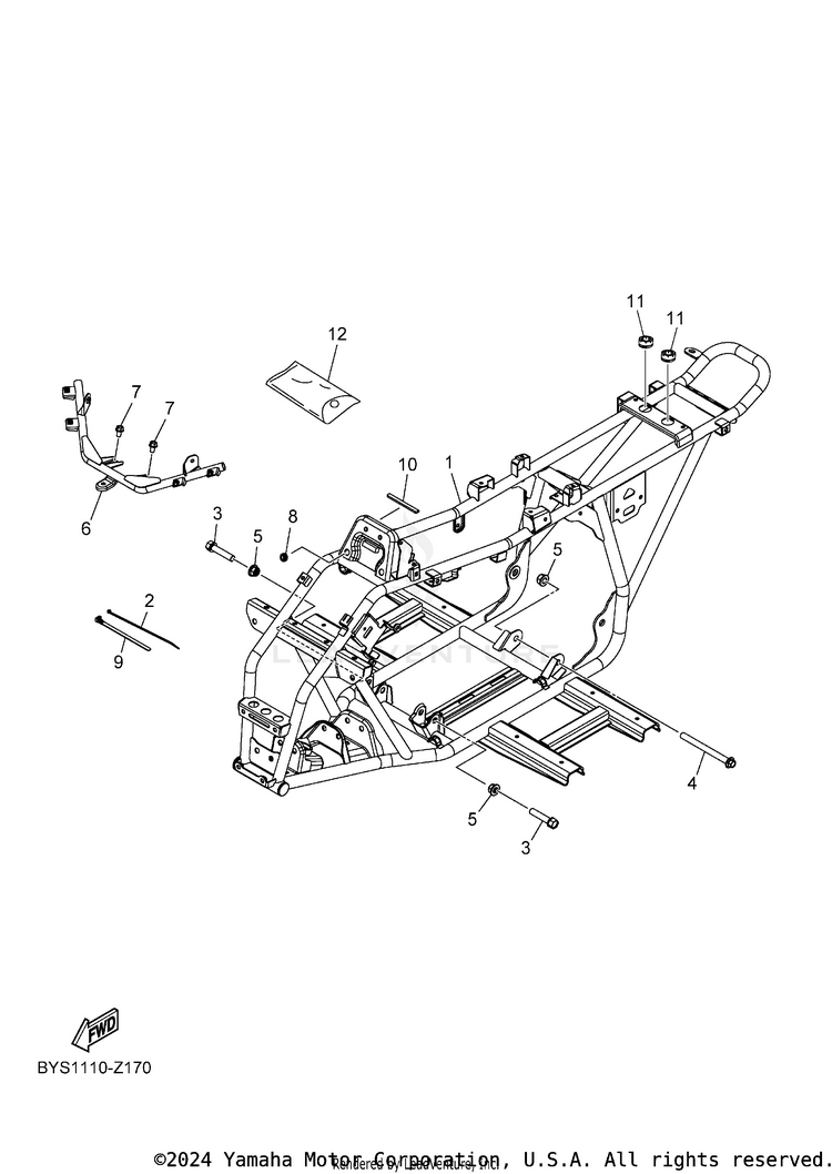 Frame RAPTOR 110 - YFM01RYXSG - 2025 Schematic