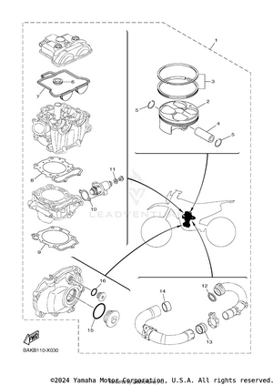 4 Piston Rebuilt Kit Schematic
