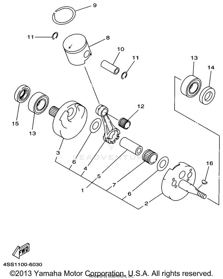 Crankshaft Piston Schematic