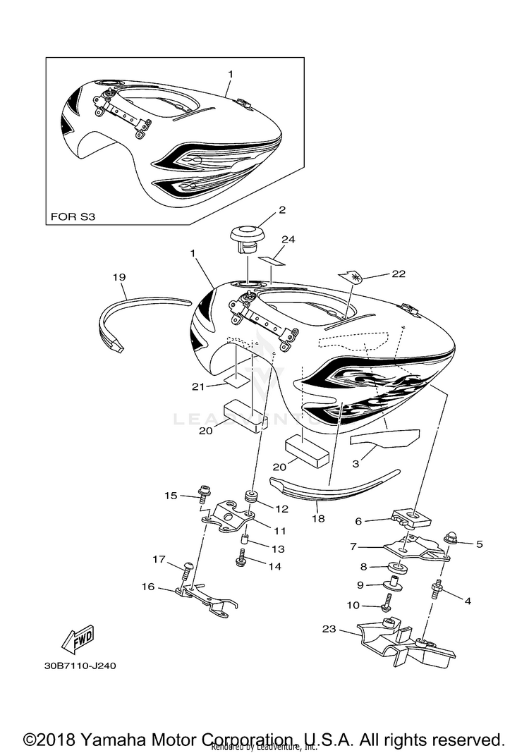 Fuel Tank RAIDER - XV19CZCR - 2010 Schematic