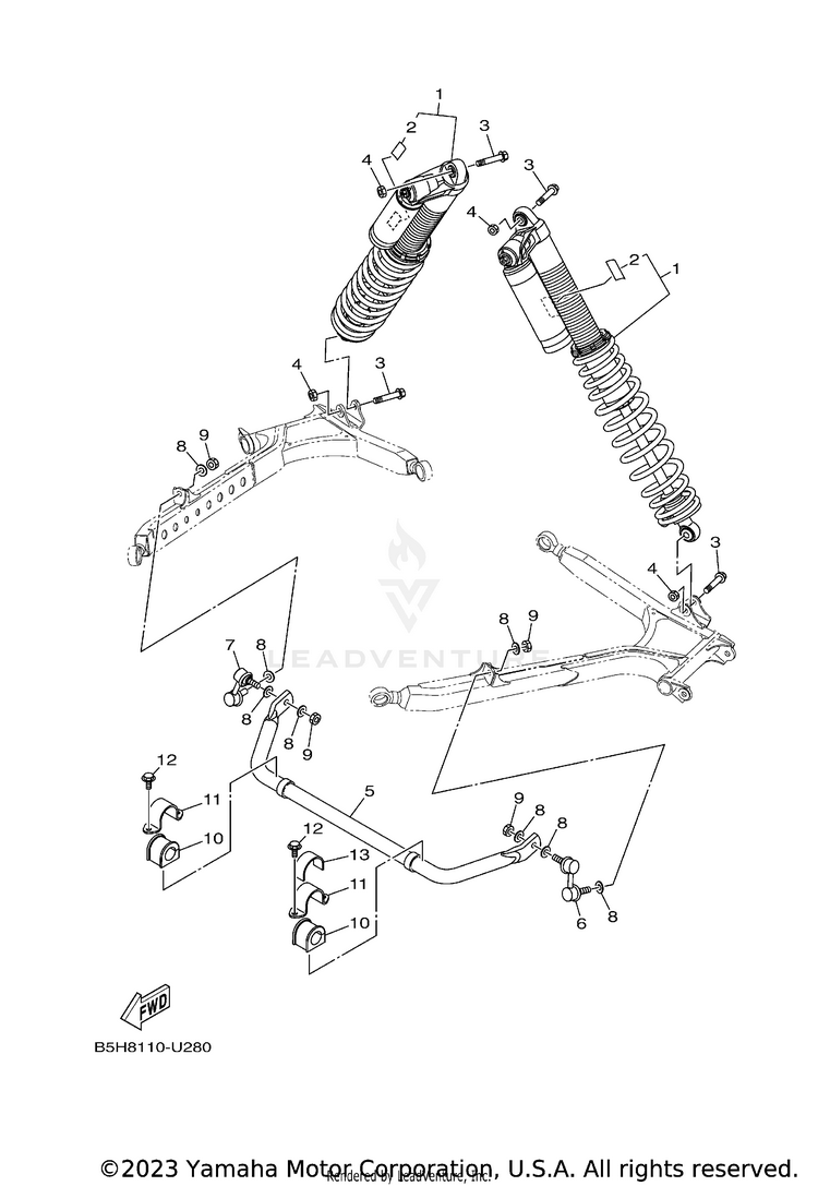 Rear Suspension YXZ1000R EPS - YXZ10YMXLR - 2020 Schematic