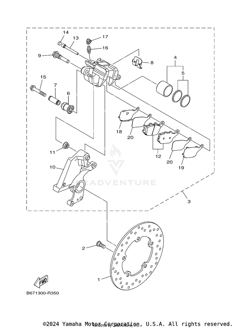 Rear Brake Caliper Schematic