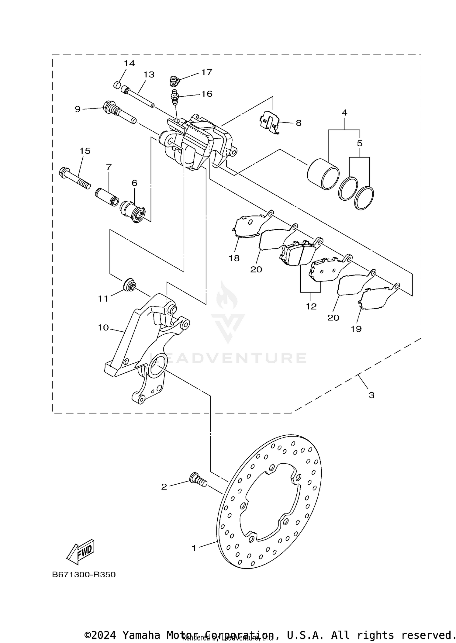 REAR BRAKE CALIPER