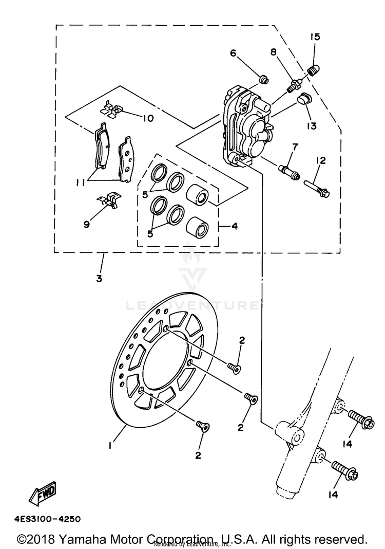 Front Brake Caliper Schematic