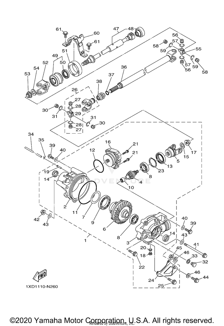 Front Differential VIKING EPS - YXM70VPALG - 2020 Schematic