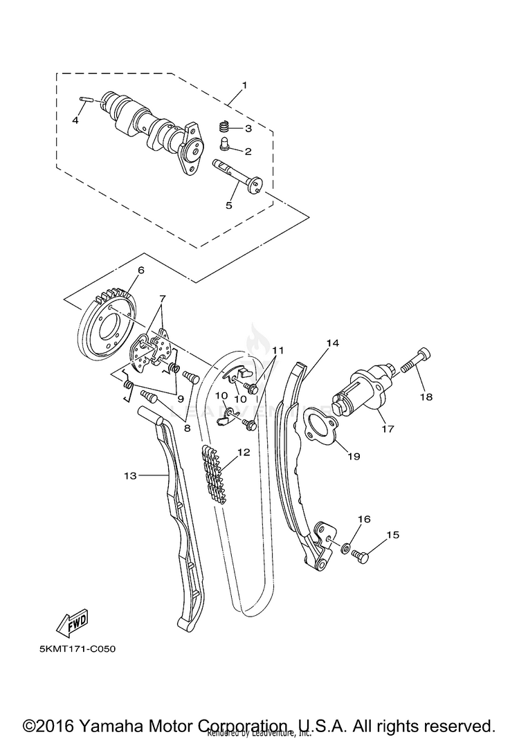 Camshaft Chain GRIZZLY 660 - YFM66FAT - 2005 Schematic