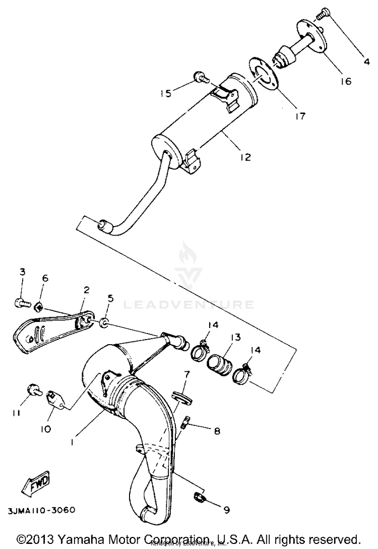 Exhaust BLASTER - YFS200E - 1993 Schematic