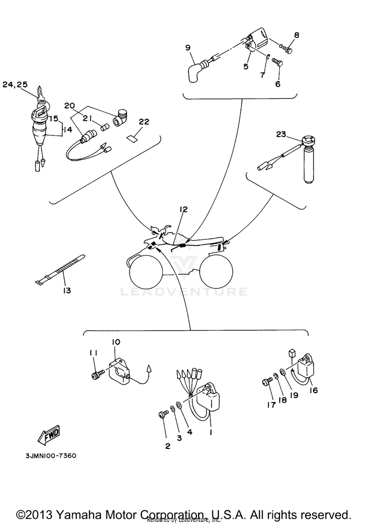 Electrical 1 BLASTER - YFS200J - 1997 Schematic