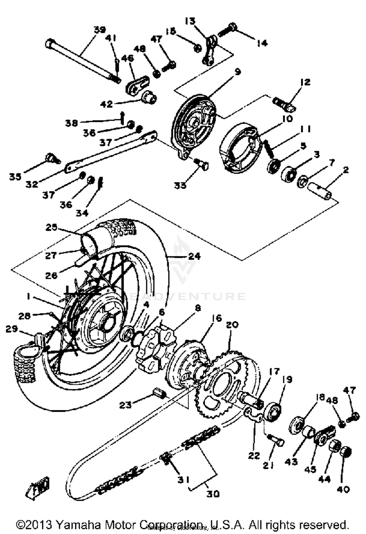 Rear Wheel Mx100h - J - K Schematic