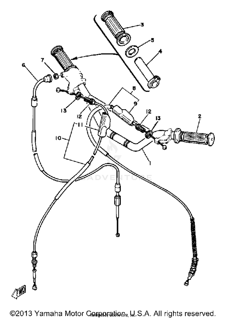 Handlebar - Cable - Yz60h Schematic