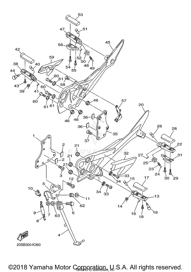 Stand Footrest FZ6R - FZ6RACB - 2011 Schematic
