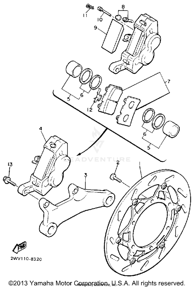 Rear Brake Caliper Schematic