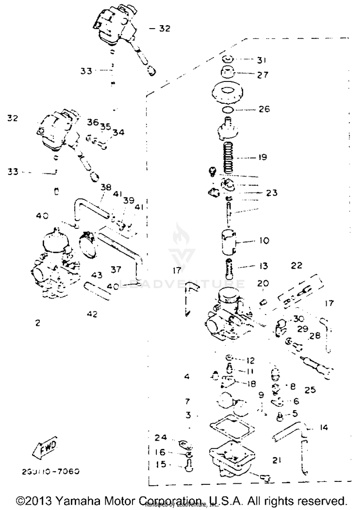 Carburator BANSHEE - YFZ350E_MN - 1993 Schematic