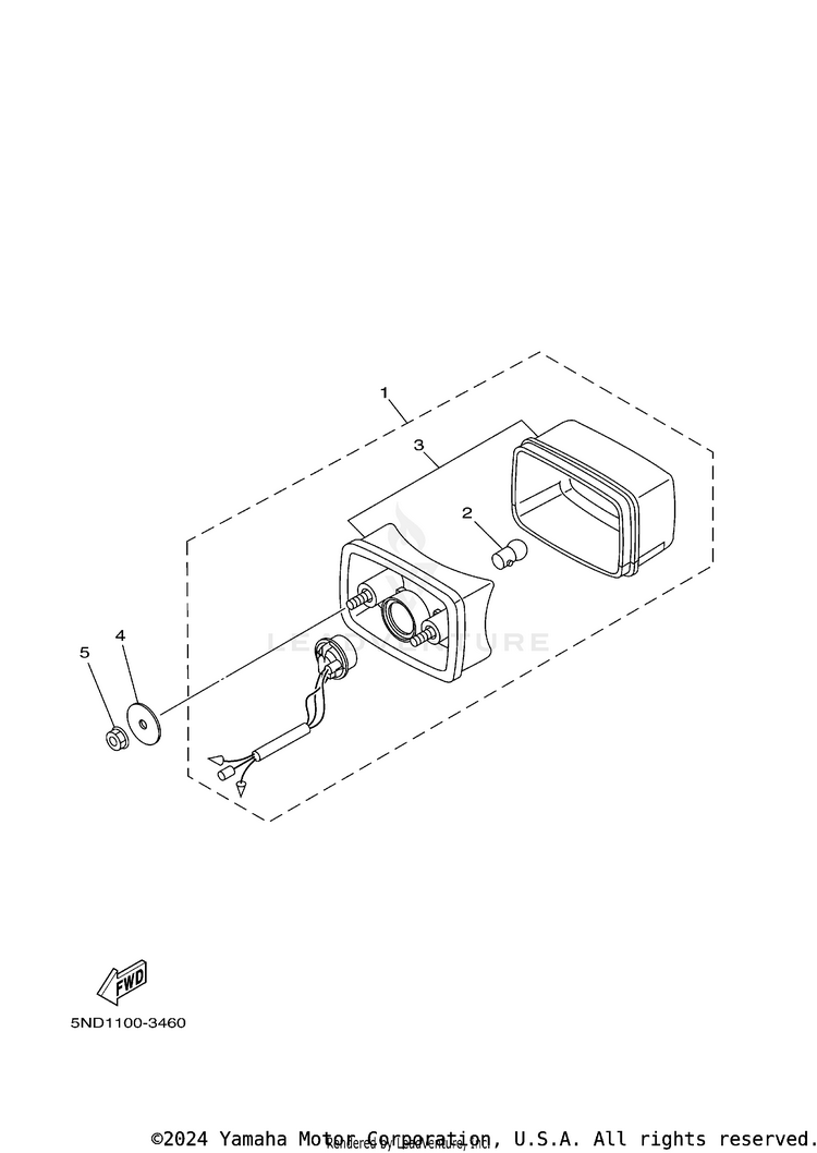 Taillight GRIZZLEY 450 HUNTING - YFM450DAEH - 2014 Schematic