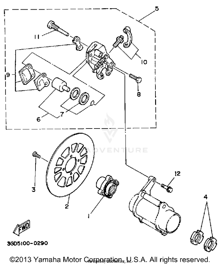 Rear Brake Caliper Schematic
