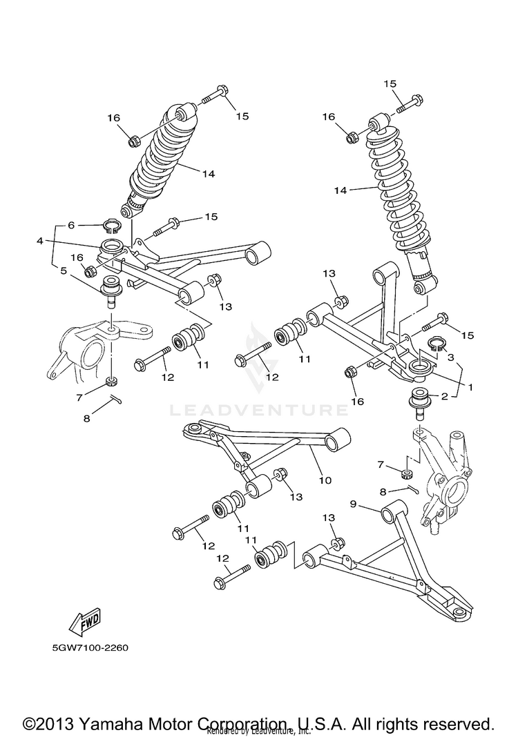 Front Suspension Wheel Schematic