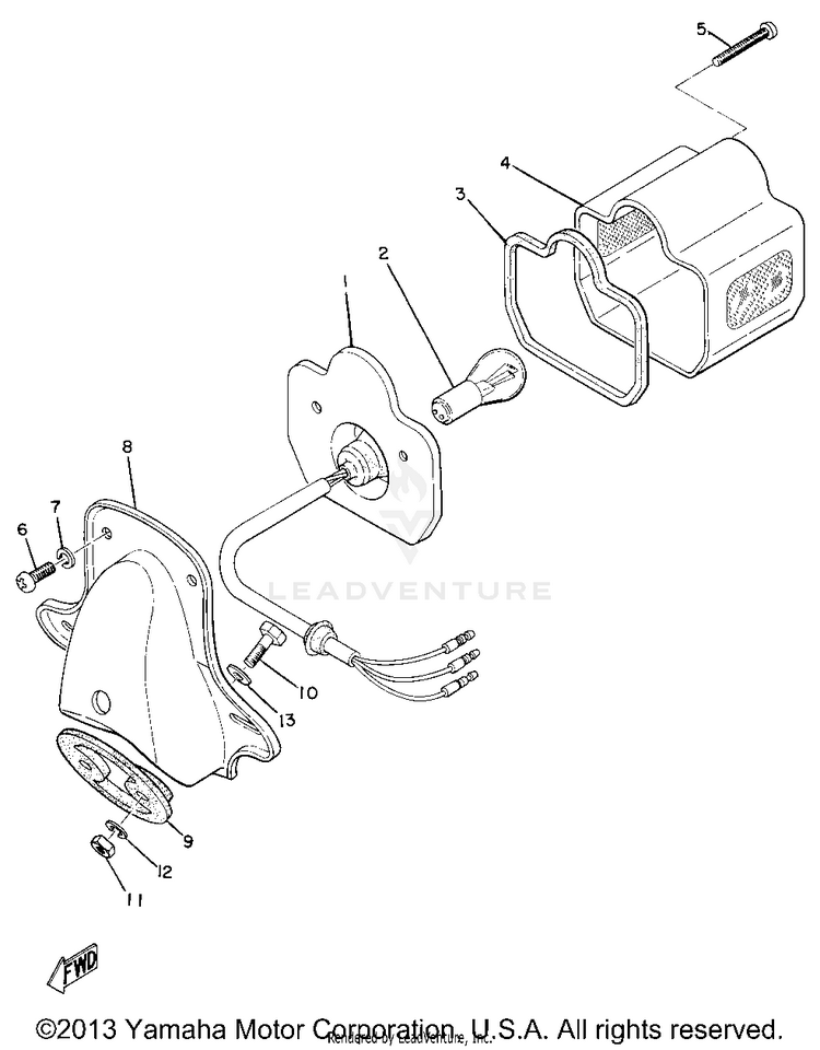 Tail Lamp AT1B - 1970 Schematic