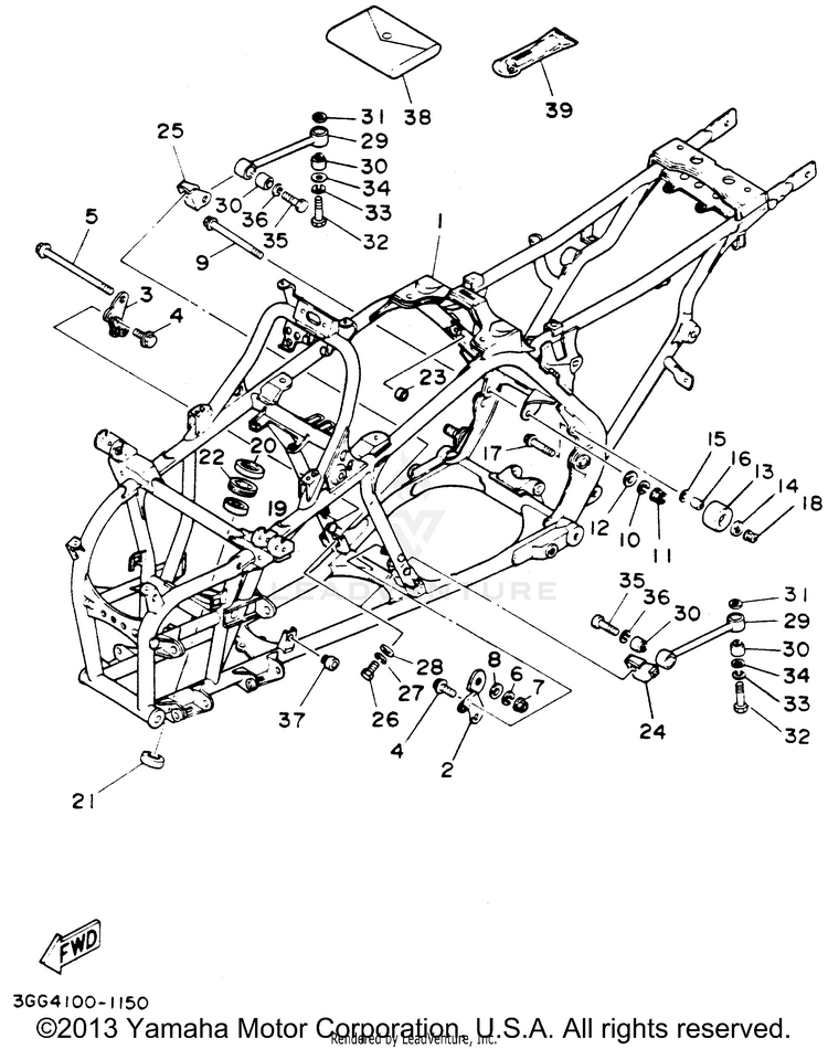 Frame BANSHEE - YFZ350F - 1994 Schematic