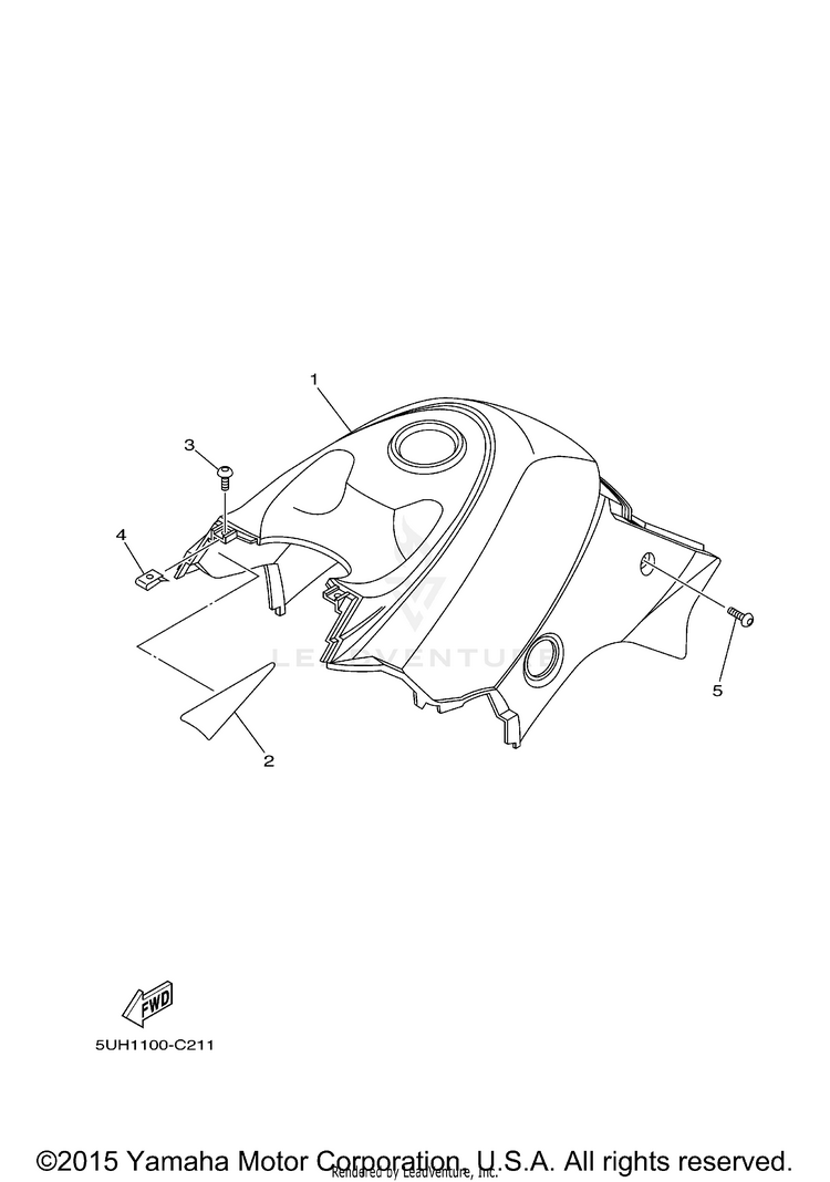 Side Cover GRIZZLY 350 4WD - YFM35FGDGR - 2013 Schematic