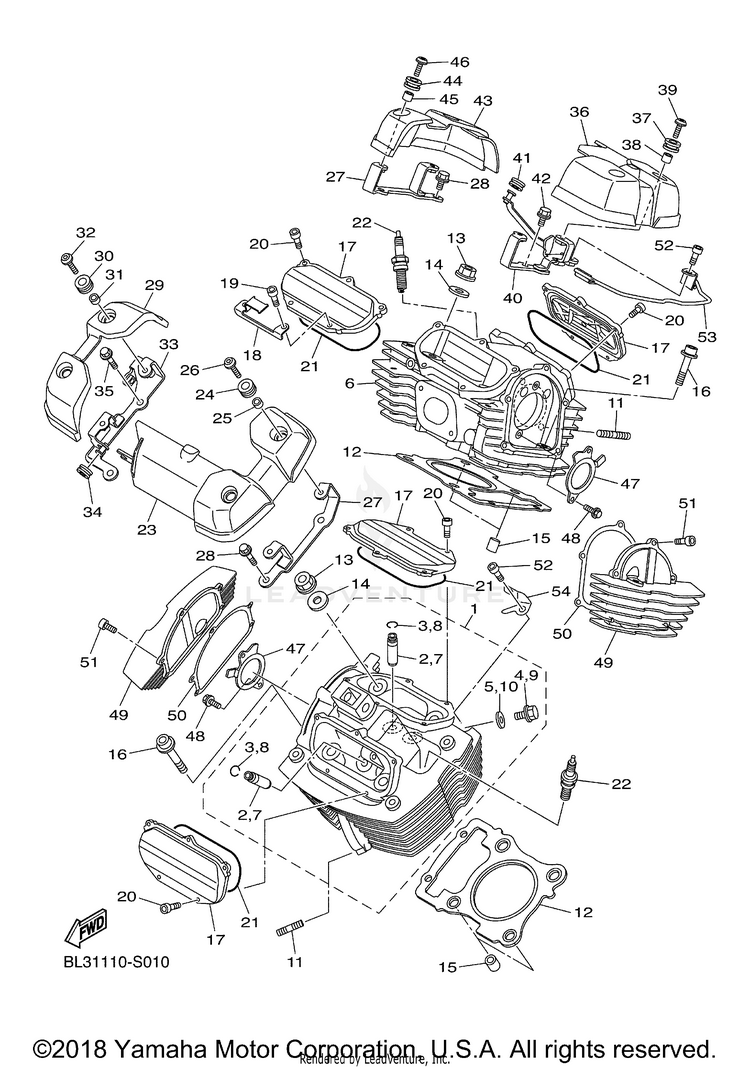 Cylinder Head SR950 - SCR95HCGY - 2017 Schematic