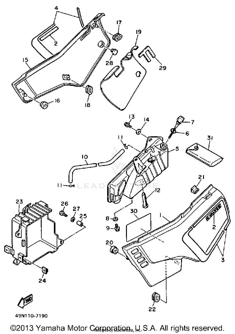 Side Cover - Oil Tank Schematic