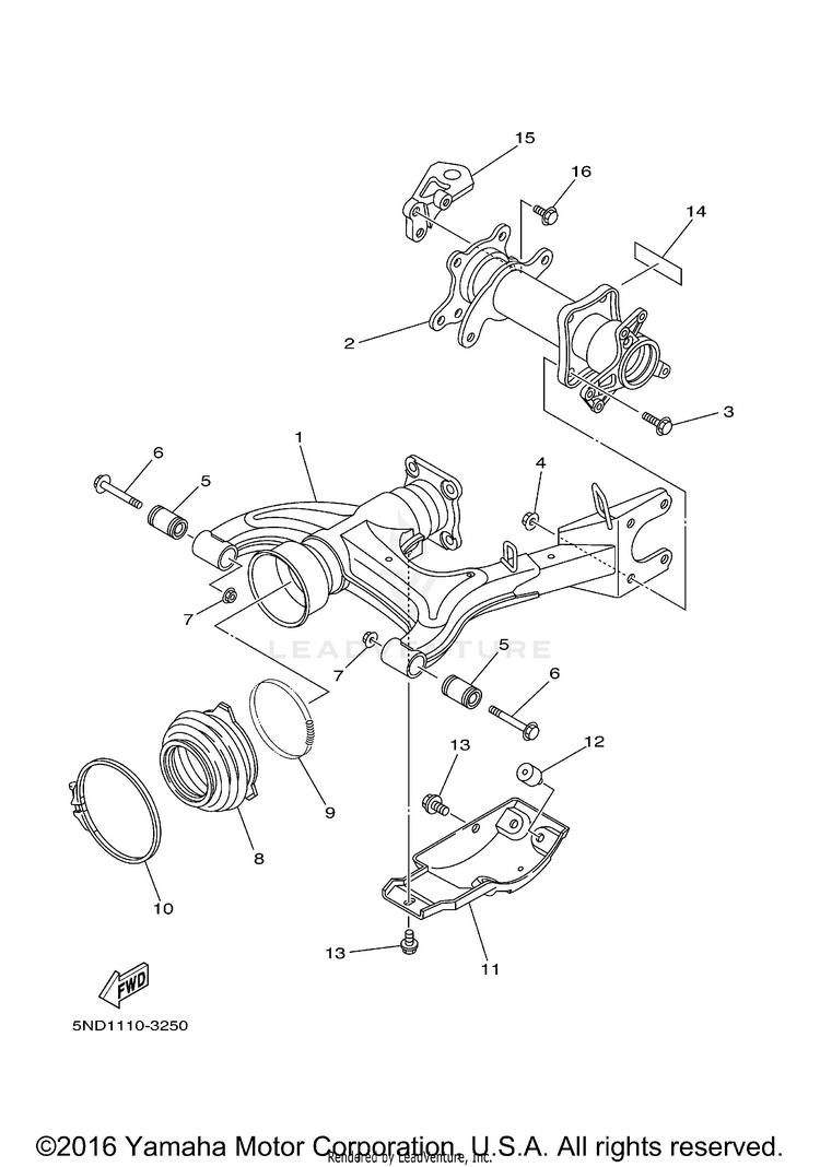 Rear Arm KODIAK 450 4X4 HARDWOODS - YFM45FAHS - 2004 Schematic