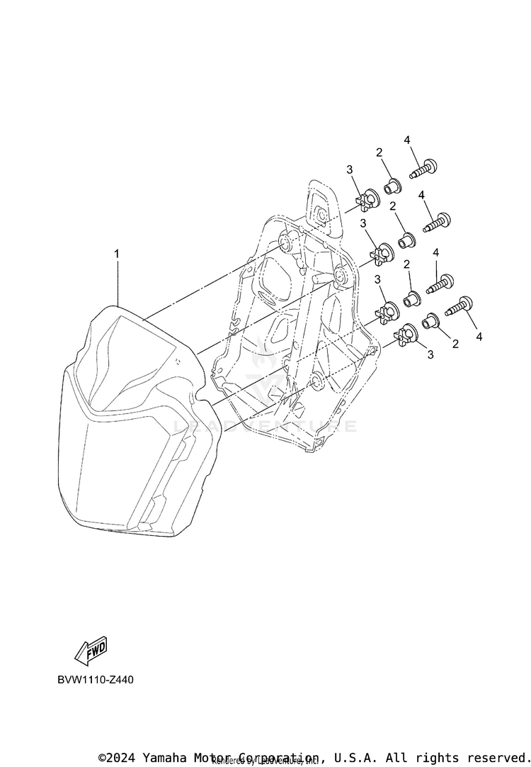 Headlight TENERE 700 - XTZ7RB - 2024 Schematic