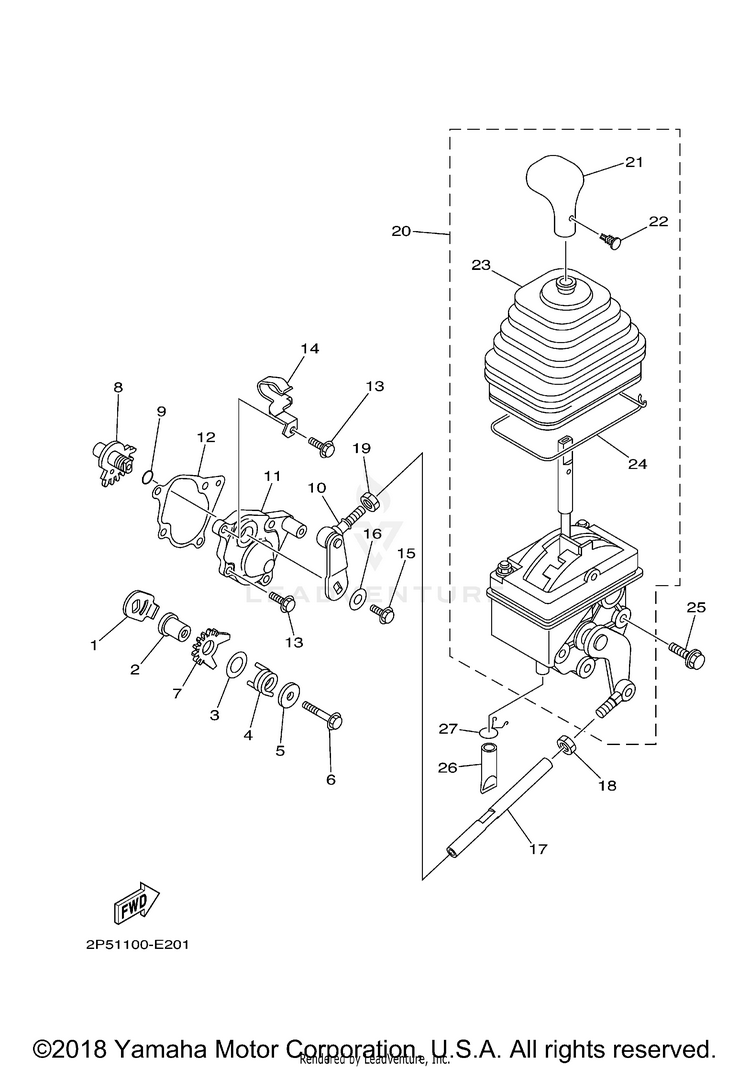 Shift Shaft RHINO 450 - YXR45FXGR - 2008 Schematic
