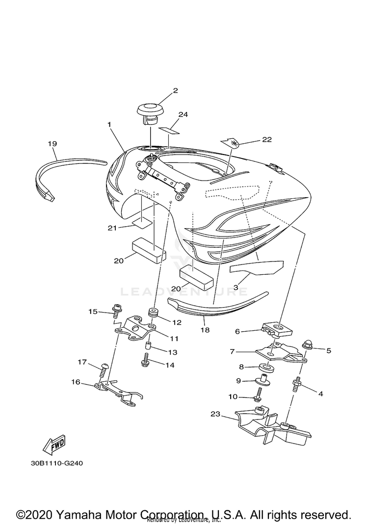 Fuel Tank RAIDER - XV19CXCR - 2008 Schematic