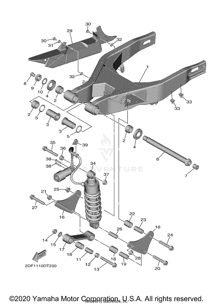 Rear Arm & Suspension STAR VENTURE - XV19FML - 2021 Schematic