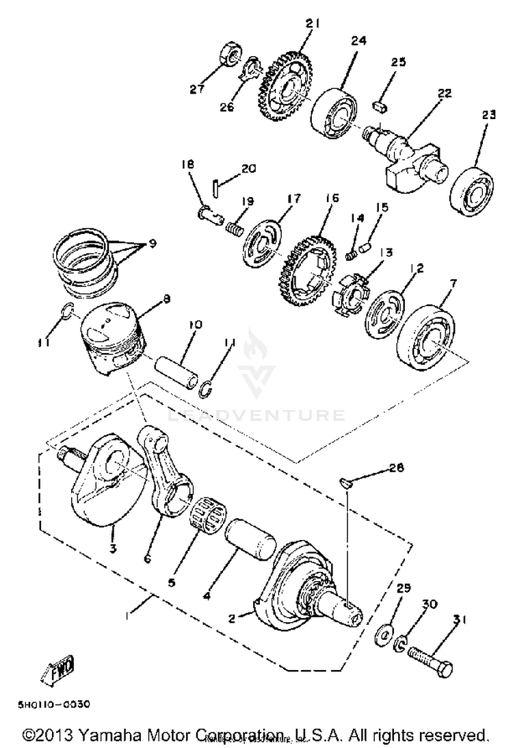 Crankshaft Piston Schematic